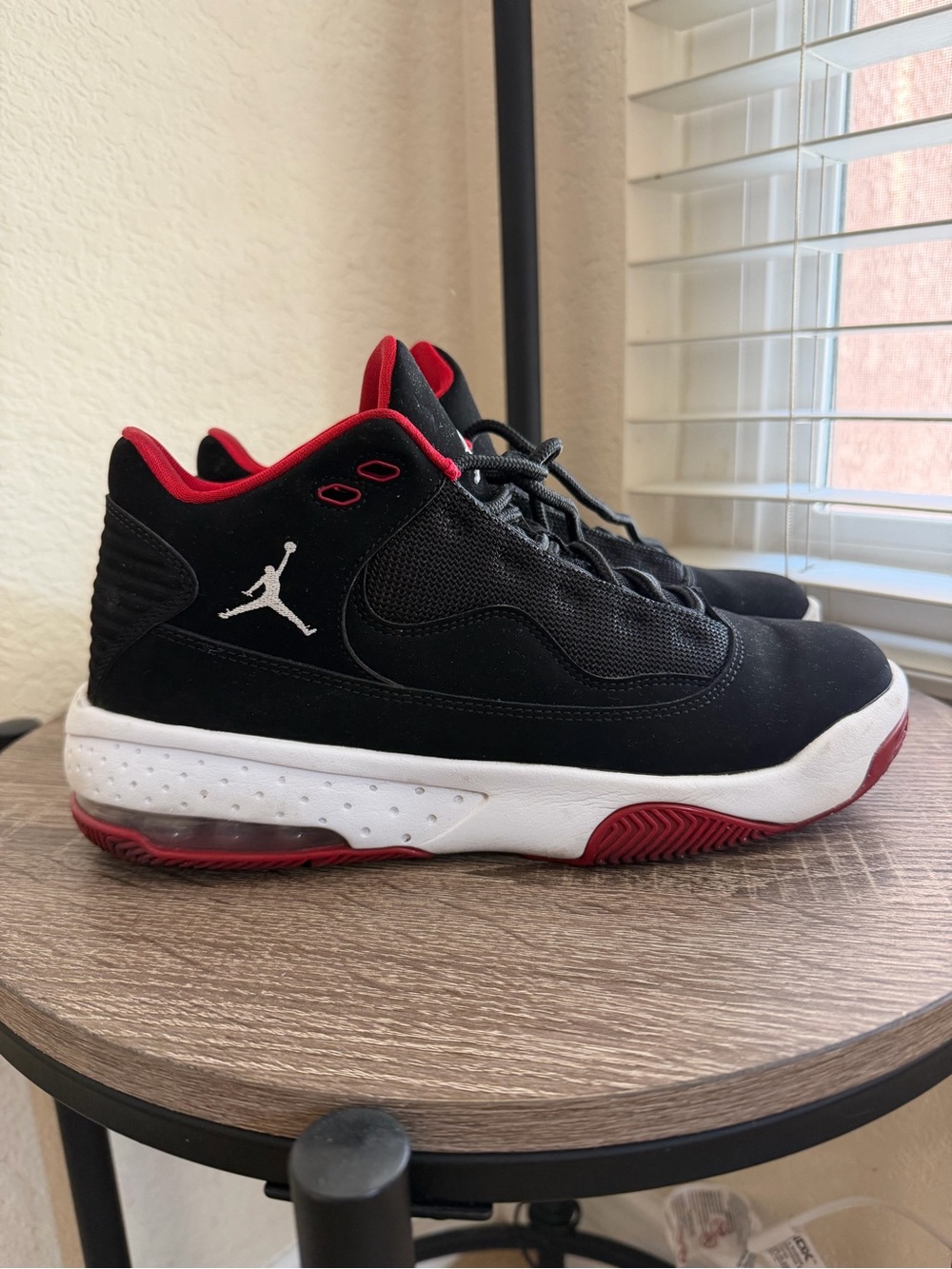 Jordan Black & Red High-Top Basketball Shoes - Picture 2 of 5